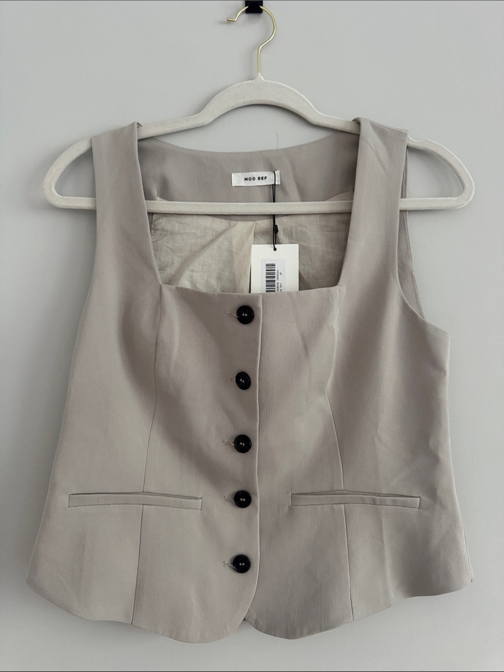 Mod Ref Light Taupe Button Vest